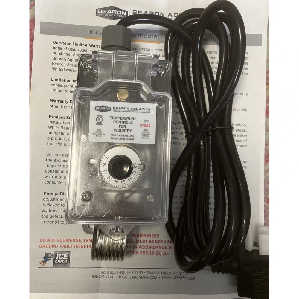 Bearon Aquatics Adjustable Thermostat Control KT16110 115V S/N 01963 NEW